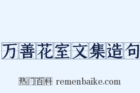万善花室文集造句是什么意思的图片